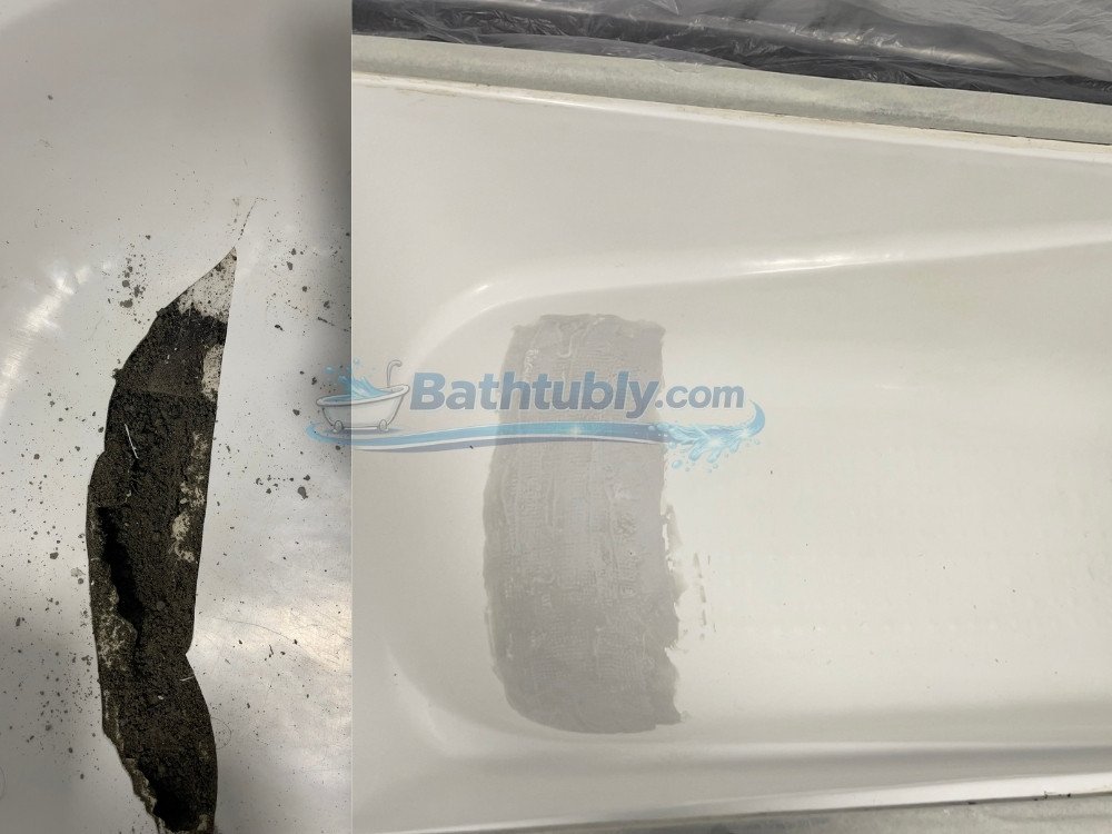 Close up bathtub crack
